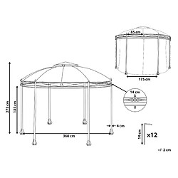 Beliani Tonnelle de jardin Gris graphite SAFARA