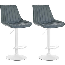 Non Lot de 2 tabourets de bar Toni simili cuir blanc 