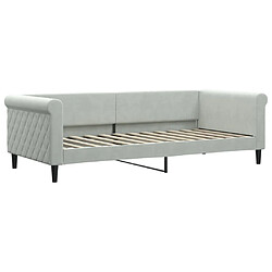 Avis Maison Chic Lit de jour avec matelas, Lit de repos Lit d'invité pour Salon Chambre,Canapé-lit gris clair 90x200 cm velours -MN95007