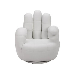 Vente-Unique Fauteuil main pivotant CATCHY en simili - Blanc