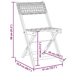 vidaXL Ensemble de bistro 3 pcs beige résine tressée et bois massif pas cher