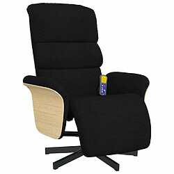 Maison Chic Fauteuil inclinable,Fauteuil luxe de relaxation de massage avec repose-pieds noir tissu -MN39876