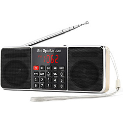 PRUNUS radio portable bluetooth FM AM(MW) MP3 TF USB AUX avec Haut-Parleur or 