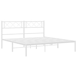 Acheter Maison Chic Lit adulte - Cadre de lit métal avec tête de lit pour chambre blanc 135x190 cm -MN65905