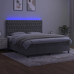 Avis vidaXL Sommier à lattes de lit matelas et LED Gris clair 180x200 cm