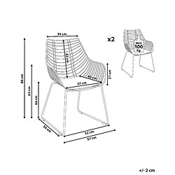 Avis Beliani Chaise de salle à manger Set de 2 Métal Noir ANNAPOLIS