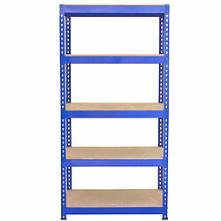 Monstershop Q-Rax Étagères Rangement Bleu 90 cm x 182.5 cm x 50 cm Monster Racking - Rayonnage Q-Rax en Acier Sans Boulons Bleu 90cm x 50cm x 182,5cm