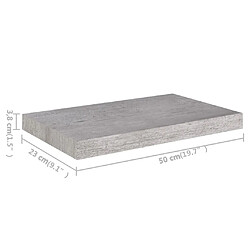 vidaXL Étagère murale flottante gris béton 50x23x3,8 cm MDF pas cher