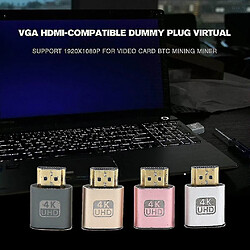 Universal VGA HDMI compatible Virtual Plug Virtual Display Simulator Adapter DDC EDID support 1920x1080p pas cher