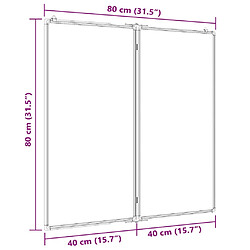 vidaXL Tableau blanc magnétique pliable 80x80x1,7 cm aluminium pas cher