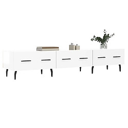 Avis Maison Chic Meuble TV scandinave - Banc TV pour salon blanc brillant 150x36x30 cm bois d'ingénierie -MN33501