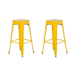 Beliani Tabouret de bar Set de 2 Jaune CABRILLO