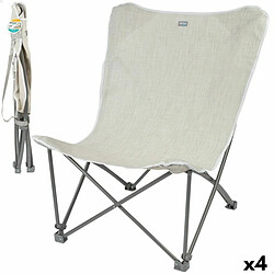 Chaise de camping pliante Aktive Beige 78 x 90 x 76 cm (4 Unités)