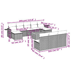 Avis vidaXL Salon de jardin et coussins 11 pcs mélange beige résine tressée