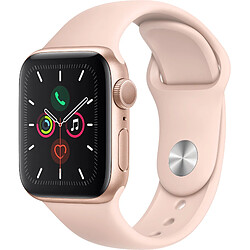 Apple Watch 5 - 40 - Alu or / Bracelet Sport Rose des sables