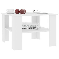 Avis Maison Chic Table basse,Table Console Table d'appoint, Table pour salon Blanc 60 x 60 x 42 cm Aggloméré -MN80901