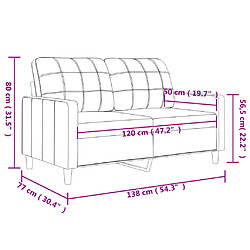 vidaXL Canapé à 2 places Crème 120 cm Similicuir pas cher