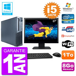 PC Lenovo M82 SFF Ecran 27" i5-3470 RAM 8Go Disque 1To Graveur DVD Wifi W7 - Occasion