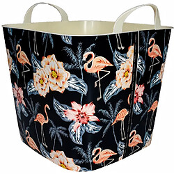 LIFE STORY Panier flexible a linge IML - 25 L - Décor Flamingo