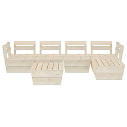 Avis Maison Chic Salon de jardin palette 6 pcs - Table et chaises d'extérieur - Mobilier/Meubles de jardin Moderne Bois d'épicéa imprégné -MN83872