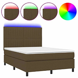 Sommier à lattes,Cadre à lattes de lit pour Adulte matelas et LED Marron foncé 140x190 cm -MN61736