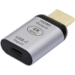 CABLING®Adaptateur USB C vers HDMI, 4 K à 60 Hz, convertisseur USB de type C femelle vers HDMI mâle (compatible Thunderbolt 3), pour la maison et le bureau