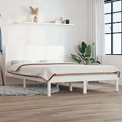 vidaXL Cadre de lit sans matelas blanc 150x200 cm bois massif