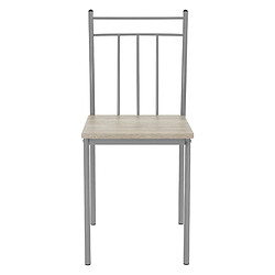 ML-Design Set table de salle à manger avec 4 chaises 110 cm chêne clair pieds en acier