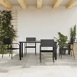 vidaXL Ensemble à manger de jardin 5 pcs noir résine tressée et acier