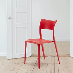 Ahd Amazing Home Design Chaise en Polypropylène pour Salle à Manger Bar Restaurant et Jardin Parisienne, Couleur: Rouge