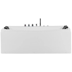 Beliani Baignoire balnéo blanche avec LED 173 x 82 cm MOOR