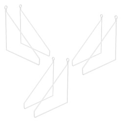 ML DESIGN MODERN LIVING Lot de 6 supports d'étagère murale équerre triangle en métal blanc 250x250 mm 