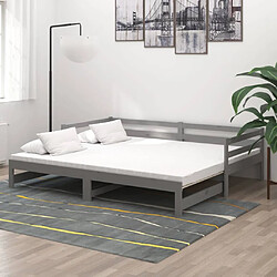 vidaXL Lit coulissant sans matelas gris 2x(90x200) cm