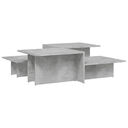 vidaXL Tables basses 2 pcs gris béton bois d'ingénierie