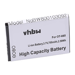 vhbw Batterie remplacement pour Alcatel CAB22D0000C1, CAB22B0000C1 pour téléphone portable (700mAh, 3,7V, Li-ion)