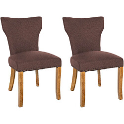 Non Lot de 2 chaises de salle à manger Zadar tissu antique clair 