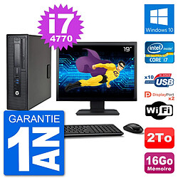 PC HP 800 G1 Ecran 19" Core i7-4770 RAM 16Go Disque 2To Windows 10 Wifi - Occasion