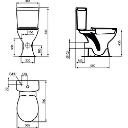 Ideal Standard - Cuvette WC surélevée seule Blanc - E883201