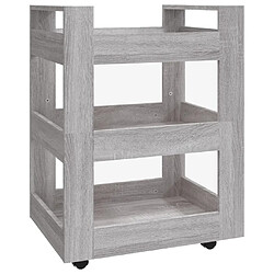 Maison Chic Desserte de cuisine | Chariot de cuisine | Meuble de rangement roulant Sonoma gris 60x45x80 cm Bois d'ingénierie -GKD21839