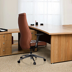 Chaise de bureau / fauteuil de bureau VITORO cuir synthétique marron hjh OFFICE pas cher