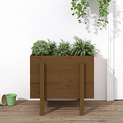 Maison Chic Jardinière,Bac à fleurs - pot de fleur marron miel 62x50x57 cm bois massif de pin -GKD36363