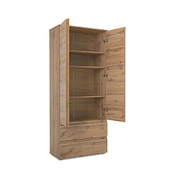 Acheter Mes Armoire 2 portes 2 tiroirs 80x40x191 cm chêne - MITZ