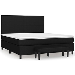 vidaXL Sommier à lattes de lit avec matelas Noir 160x200 cm Tissu