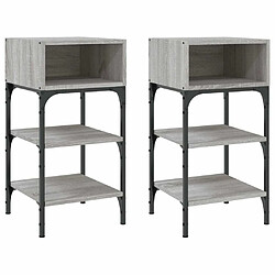 Maison Chic Lot de 2 Tables de chevet,Table de nuit,Table d'appoint pour salon sonoma gris 35x34,5x70cm bois ingénierie -MN61833