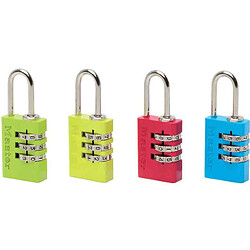 MASTER LOCK - Cadenas aluminium couleur à combinaison réglable 20 mm