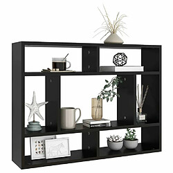 Avis Maison Chic Étagère murale flottante,Etagère de rangement Noir 75x16x55 cm Aggloméré -MN74894