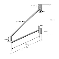 Acheter ML DESIGN MODERN LIVING Lot de 6 supports d'étagère murale console décorative en acier argent 265x180 mm