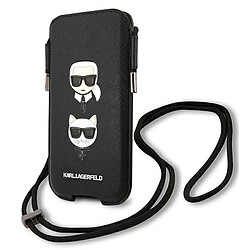 karl lagerfeld torebka klhcp12mophkck 6,1" noir coque dur saffiano ikonik karl&choupette head 