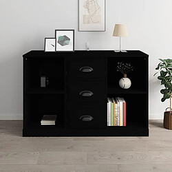 vidaXL Buffet noir 104,5x35,5x67,5 cm bois d'ingénierie