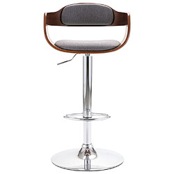 vidaXL Tabouret de bar Contreplaqué et tissu gris